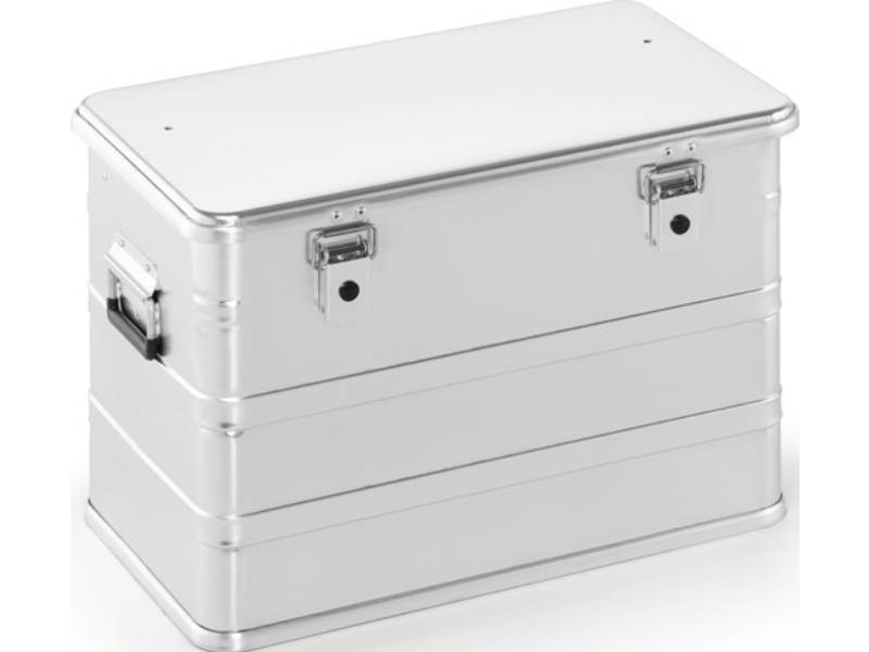 Aluminiumbox L582xB385xH397mm 76 l mit Klapphebelverschlüssen mit Bohrungen