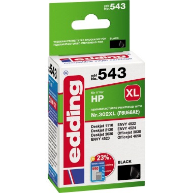 edding Tintenpatrone 18-543 kompatibel HP 302XL F6U68AE schwarz