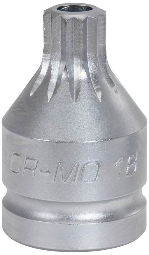 KS Tools 515.0013 3/4'' Kraft-Bit-Stecknuss Vielzahn mit Bohrung, kurz, M18