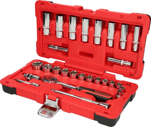 KS Tools 958.0627 3/8 CHROMEplus Steckschlüssel-Satz, 27-tlg.