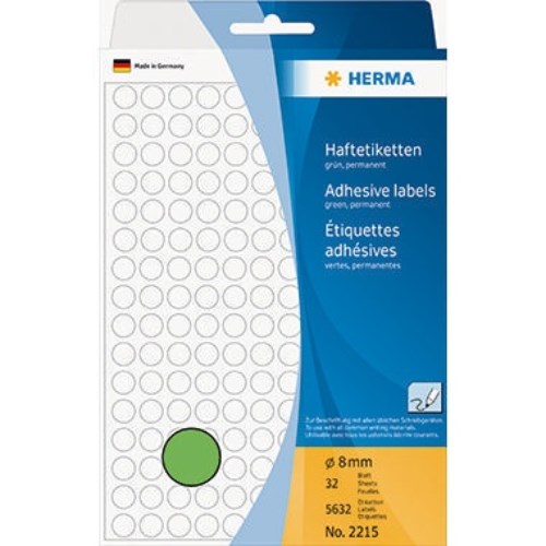 HERMA Markierungspunkt 2215 8mm Papier grün 5.632 St./Pack.