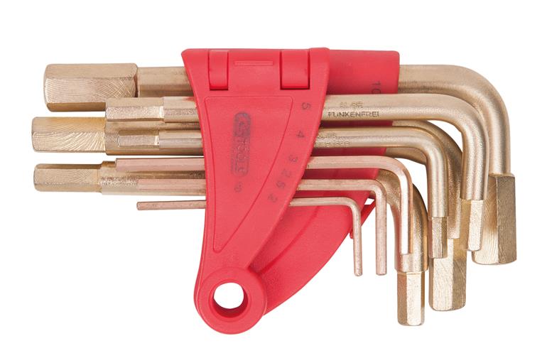 KS Tools 963.1514 BRONZEplus Innensechskant-Winkelstiftschlüssel-Satz Zoll 10-tl