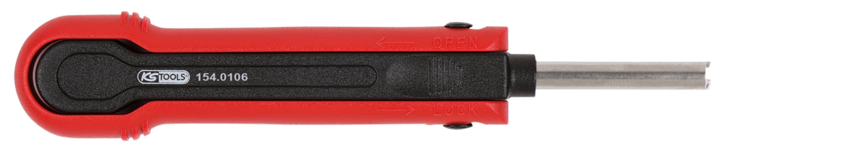 KS Tools 154.0106 Entriegelungswerkzeug für Flachstecker 1,2 mm (AMP Tyco MQS)