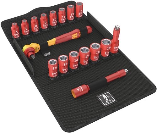 WERA 05004970001 Steckschlüssel-Satz 8100 SB VDE 1 Zyklop 17-teilig 3/8 '' Schlü