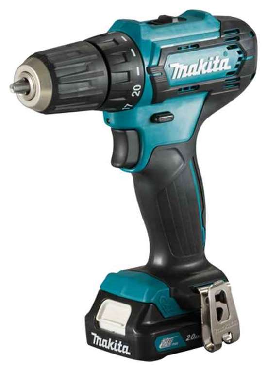 Makita DF333DSAE Akku-Bohrschrauber 12,0 V Li-Ion 12,0 V max    Kraftvoller Motor für hohe Arbeitsgeschwindigkeit und hohes Drehmoment    2-Gang-Vollmetall-Planetengetriebe    20-fache Drehmomenteinstellung plus Bohrstufe    Mit Akku-Kapazitätsanzeige