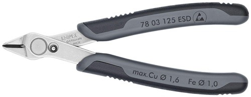 KNIPEX 78 03 125 ESD Elektronikseitenschneider Super-Knips® Länge 125 mm Form 0