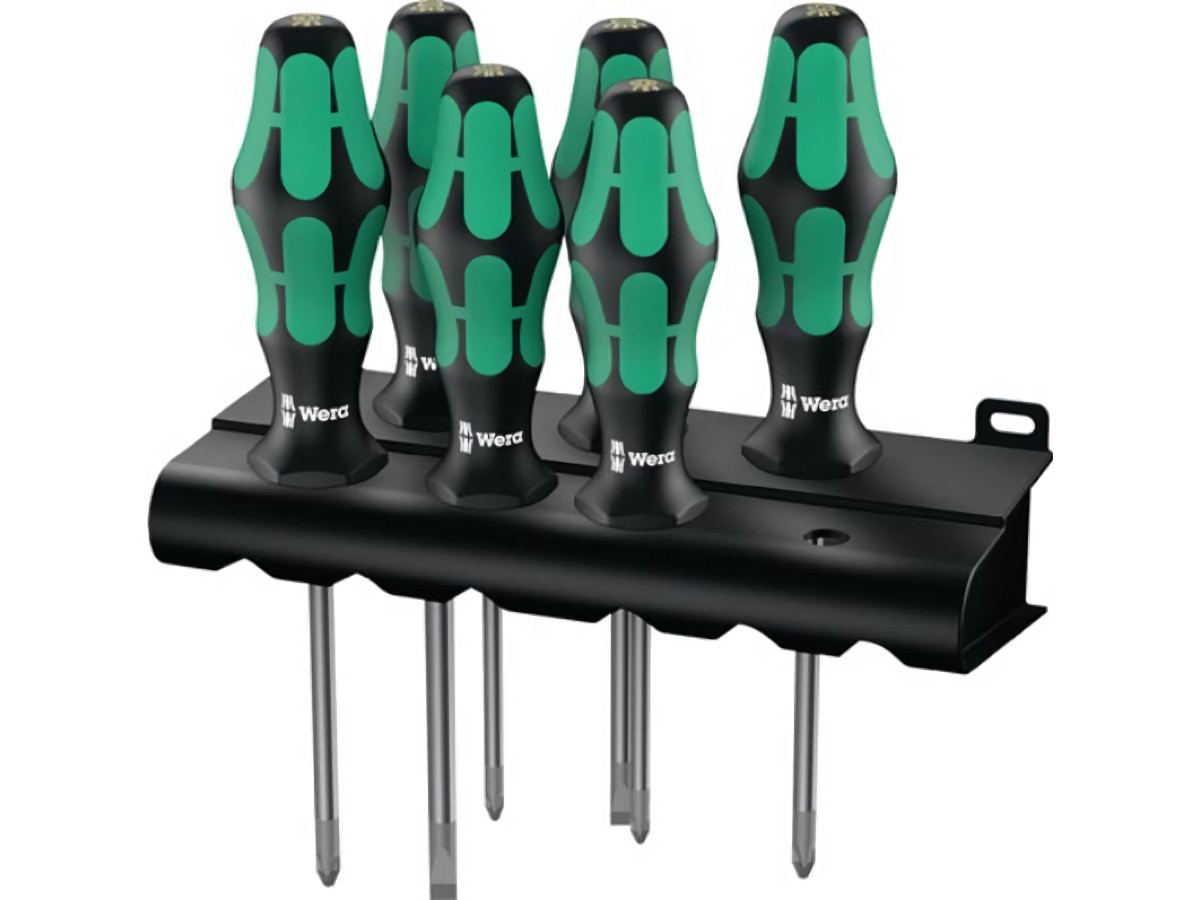 WERA 05105622001 Schraubendreher-Satz 335/350/355/6 6-teilig Schlitz / PH / PZD
