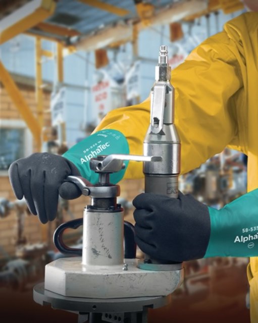 ANSELL 58535W100 Chemikalienhandschuhe AlphaTec 58-535W Größe 10 flaschengrün/an