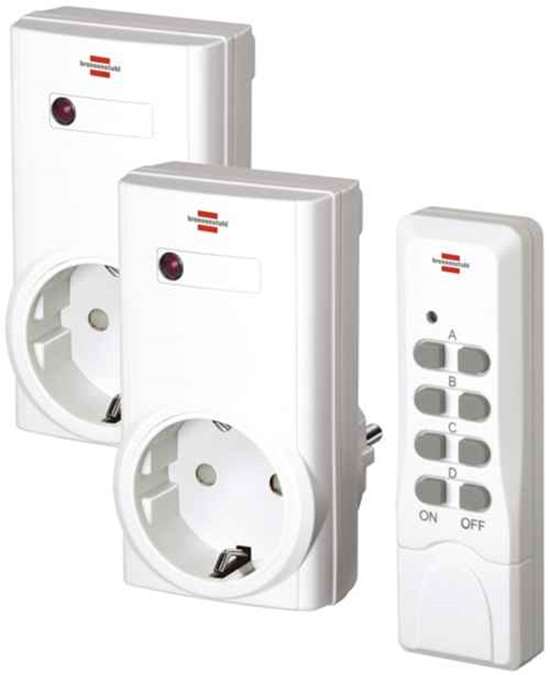 BRENNENSTUHL 1507150 Funkschalt-Set RCS 1000N Comfort 1 Handsender, 2 Empfänger