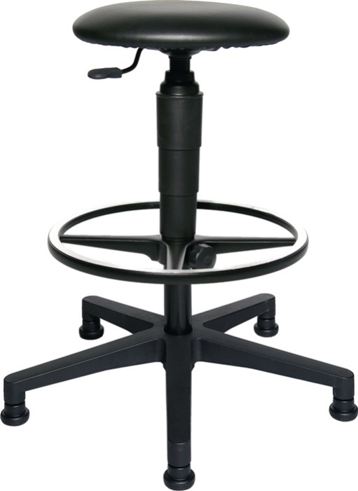 TOPSTAR 72260D10T Drehhocker  mit Gleiter Kunstlederpolster schwarz Sitzhöhenver