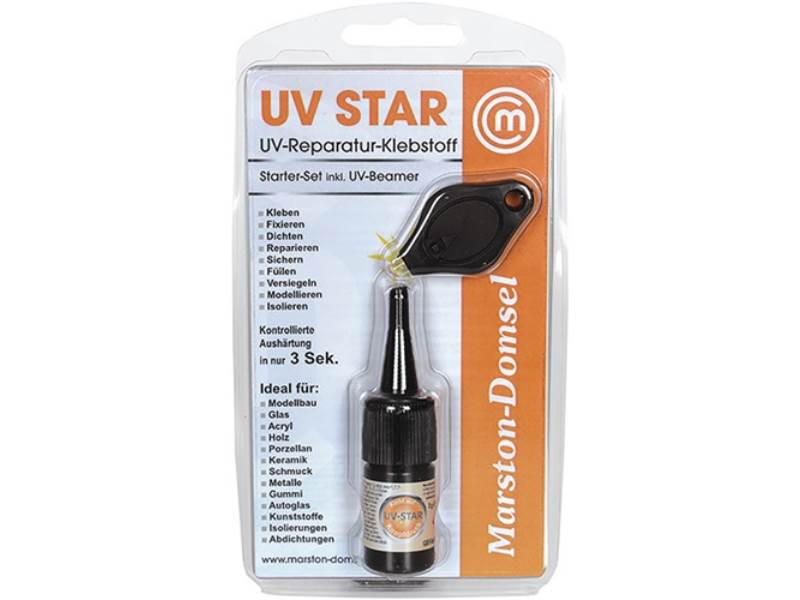 MARSTON MUV.SET.F3 UV-Reparatur-Klebstoff MD UV-Star 3g Kleber /1 UV-Leuchte tra