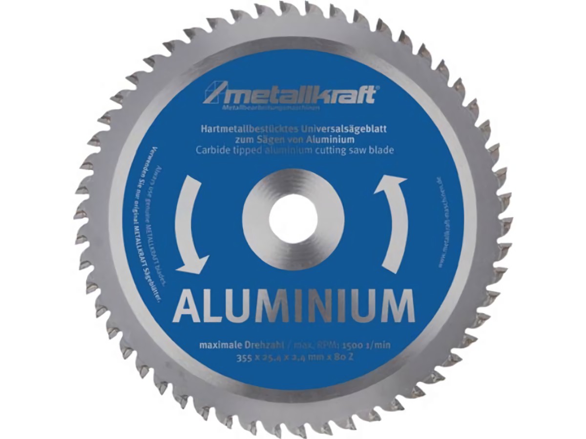 METALLKRAFT 3853502 Metallkreissägeblatt Aluminium Sägeblatt-D. 355 mm Breite 2,