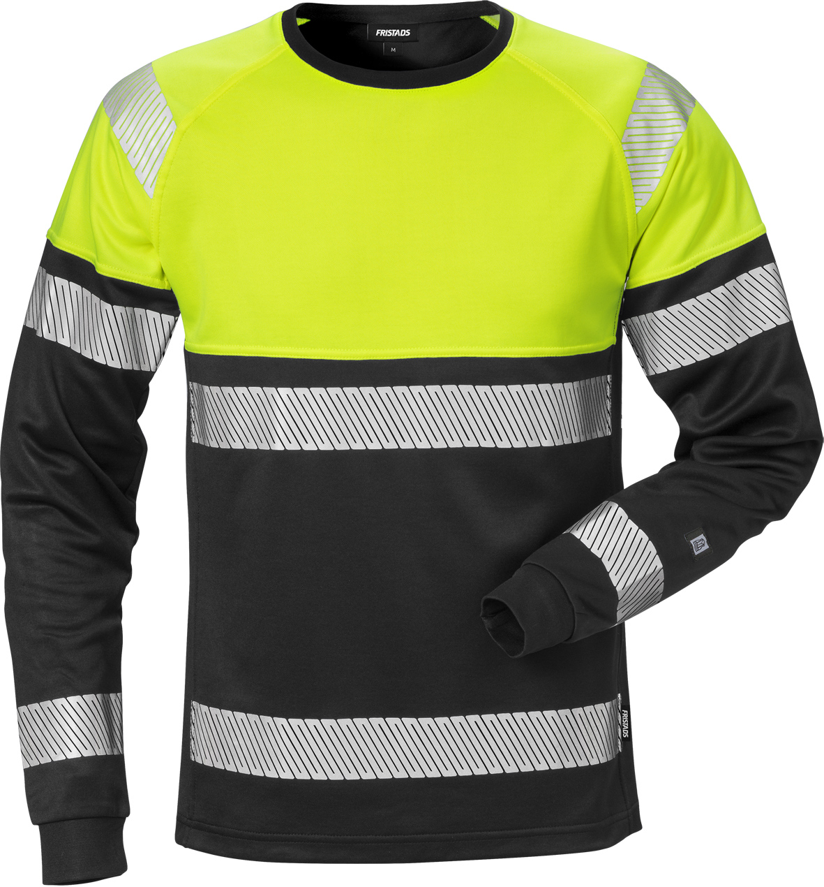 Fristads 129513-196-XS High Vis T-Shirt Langarm Kl. 1 7519 THV - Rippstrickkrage