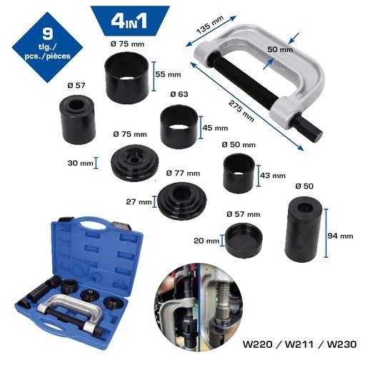 Brilliant Tools  BT661100 4 in 1 Kugelgelenk-Abzieher-Satz, 7-tlg