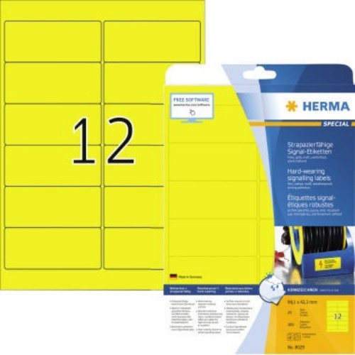 HERMA Signaletikett 8029 99,1x42,3mm gelb 300 St./Pack.
