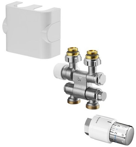 OVENTROP 1184135 Badheizkörper-Anschluss-Set 7 Vorlauf-/Rücklaufanschluss weiß