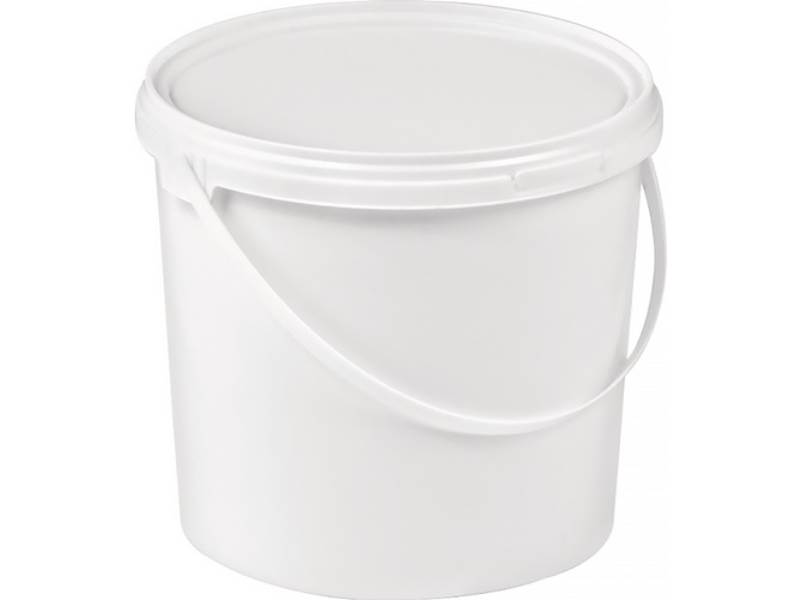 FP-0500 Eimer  5 l Kunststoff, lebensmittelecht weiß mit Bügelgriff und Stülpde