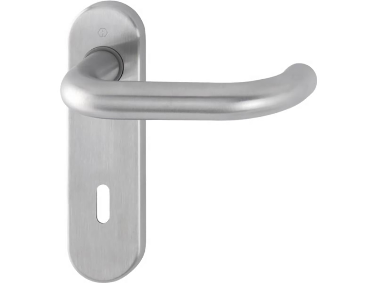HOPPE 3306339 Kurzschildgarnitur Paris E138Z/353K Edelstahl F69 OB abgerundet Dr