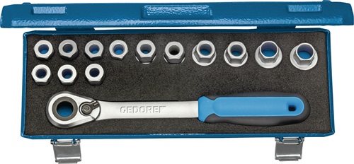 GEDORE 2521563 Steckschlüssel-Satz 19 SKU-20 14-teilig 1/2 '' Schlüsselweiten 10