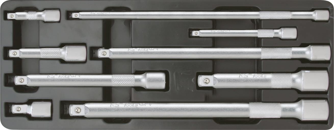KS Tools 911.0007 1/4''+3/8''+1/2'' Verlängerungs-Satz, 9-tlg.