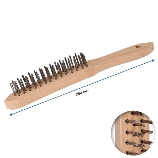 Brilliant Tools  BT706003 Edelstahl-Handdrahtbürste 3-reihig, 290mm
