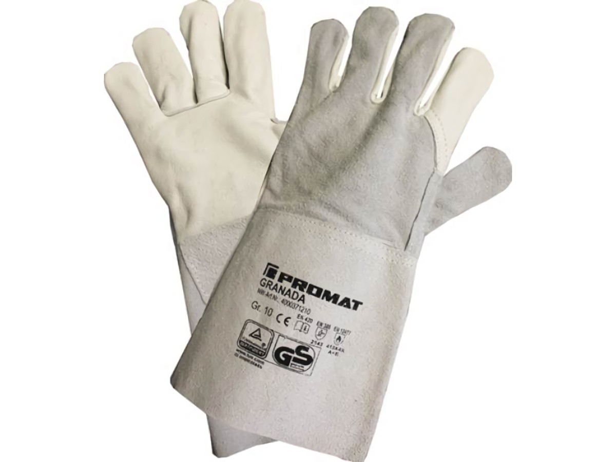 PROMAT  Schweißerhandschuhe Granada Größe 10 grau EN 388, EN 407, EN 12477 PSA-K