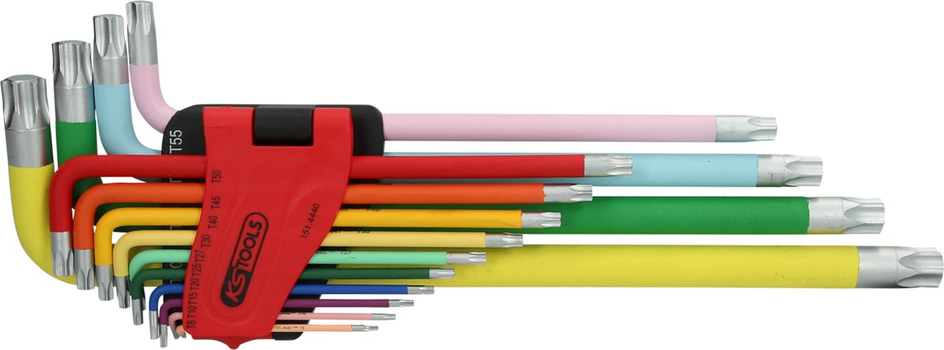 KS Tools 151.4440 Torx-Winkelstiftschlüssel-Satz, extra lang, 14-tlg.