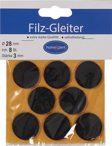 522803 Filzgleiter  28 mm Filz braun selbstklebend