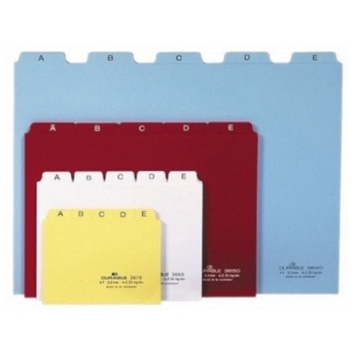 DURABLE Leitkarte 365002 DIN A5 quer A-Z Kunststoff weiß
