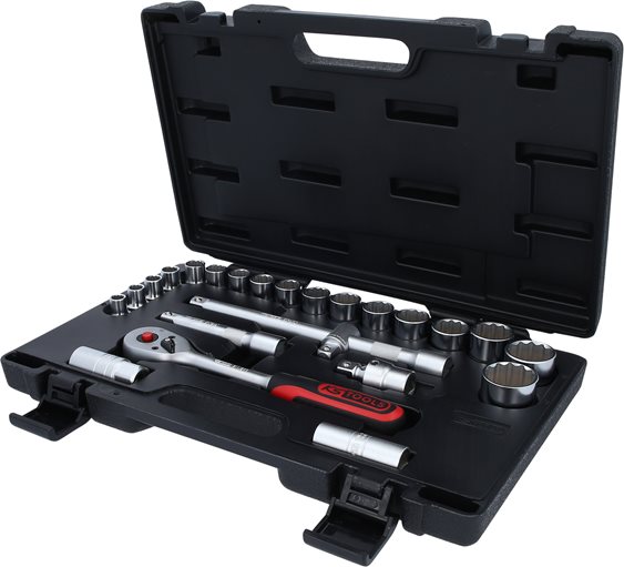 KS Tools 911.1595 1/2'' Steckschlüssel-Satz, 24-tlg. 12-kant