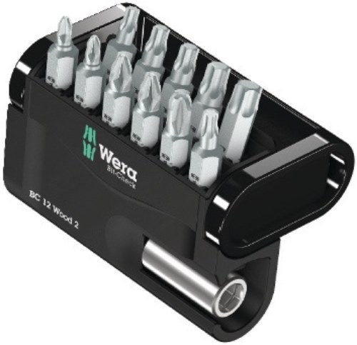 WERA 5057422001 Bitsortiment Bit-Check 12 Wood 2 12-teilig PH/PZD/TX