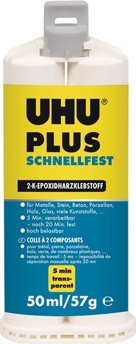 UHU 45740 2K-Epoxidharzklebstoff PLUS SCHNELLFEST 57 g farblos