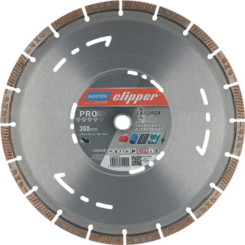 NORTON CLIPPER 70184602091 Diamanttrennscheibe 4 x 4 Explorer Ø 350 mm Bohrung 2