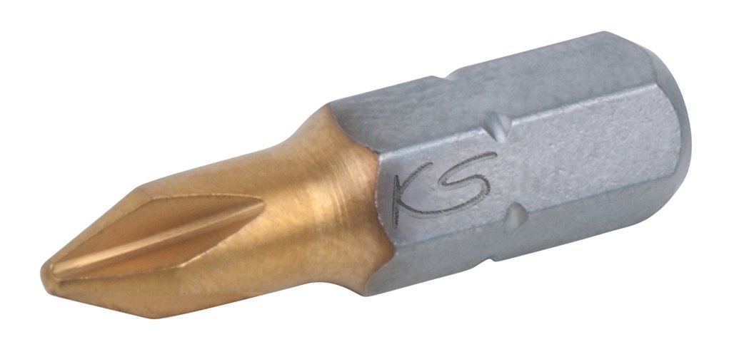 KS Tools 911.2638 1/4'' TiN Bit, 25mm, PH2