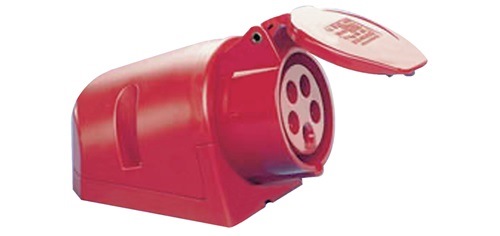 601.156 CEE-Wanddose  16 A 400 V Steckerstellung 6 h mit Klappdecke