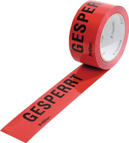 TRANSPAK 5570008 Warnklebeband PP  Gesperrt Länge 66 m, Breite 50 mm rot