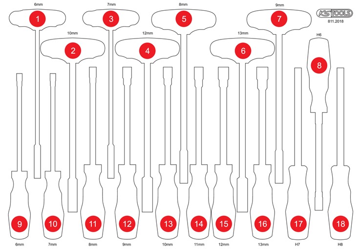 KS-Tools 811.2018-97 Leere Schaumstoffeinlage zu 811.2018