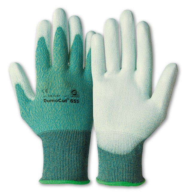 KCL 655 DumoCut® Gr. 9 Glasfaser, Polyamid, PU Strickbund, handrückenfrei grün-b
