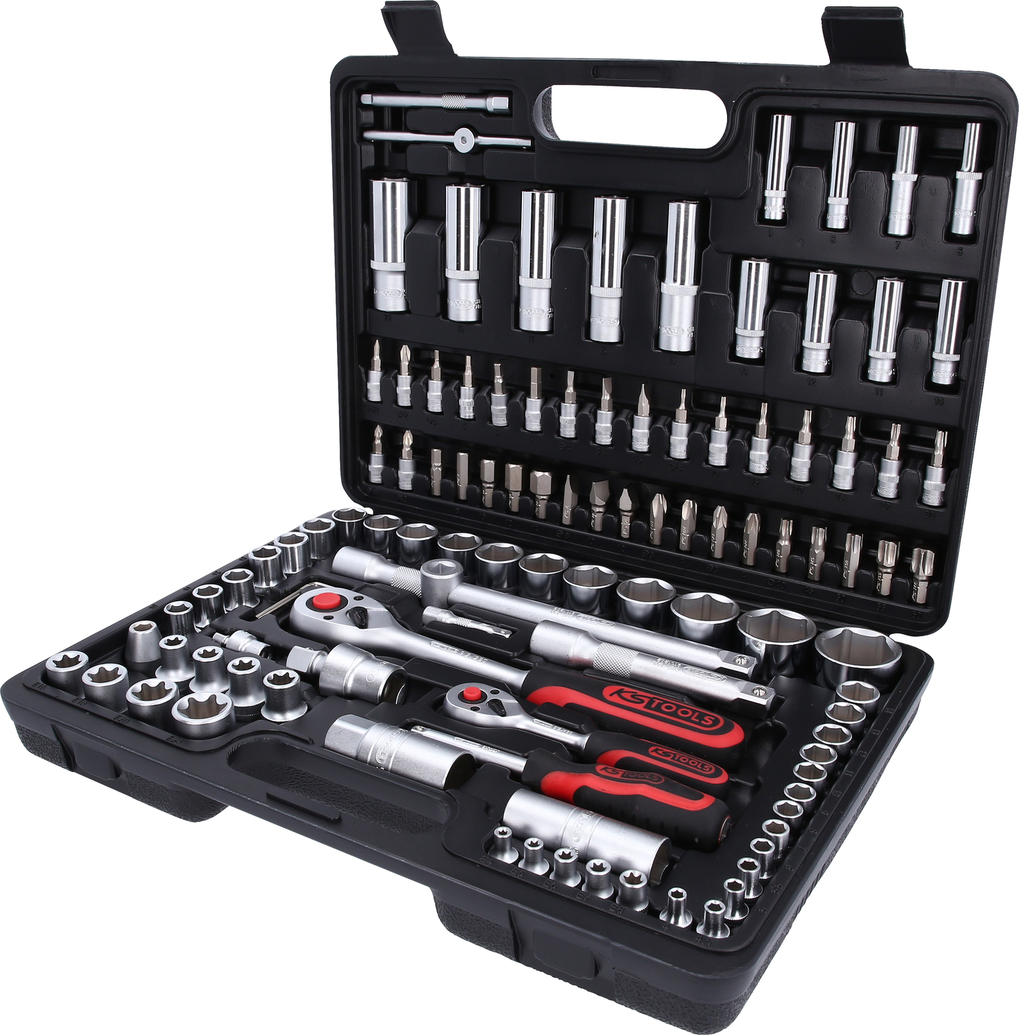 KS Tools 911.0708 1/4''+1/2'' Steckschlüssel-Satz, 108-tlg.