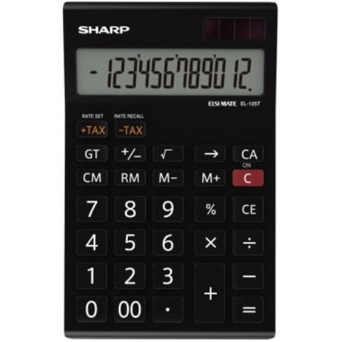 SHARP Tischrechner EL-125TWH schwarz