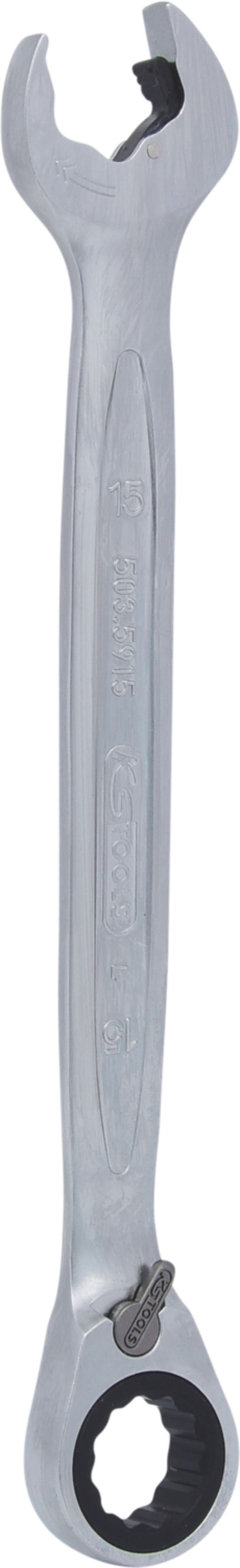 KS Tools 503.5915 DUO GEARplus Ringmaulschlüssel,Maul-Ratschenfunktion 15mm, ums