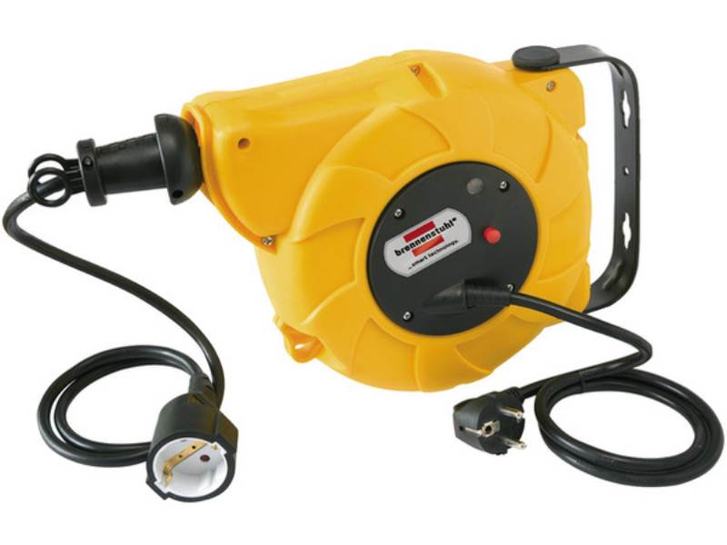 BRENNENSTUHL 1241020300 Kabeltrommel Automatik, Gelb,  9m+2m H05VV-F 3G1,5