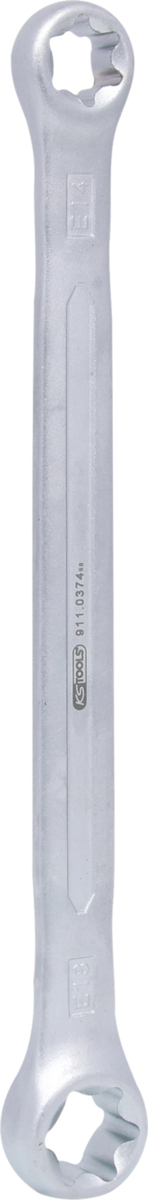 KS Tools 911.0374 CLASSIC Torx-E-Doppel-Ringschlüssel, E14xE18