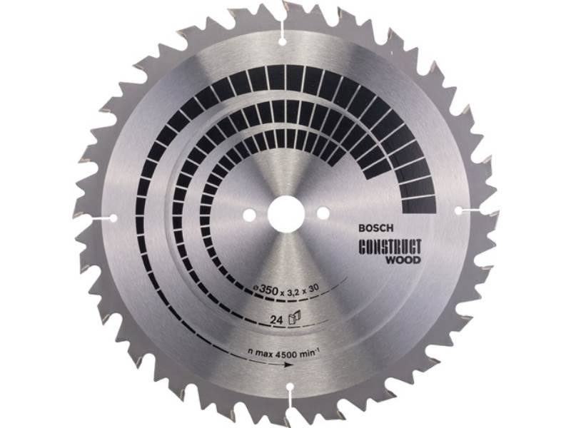 BOSCH 2608640702 Kreissägeblatt Construct Wood Außen-Ø 350 mm Zähnezahl 24 WZ Bo