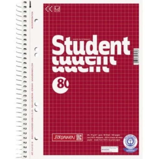 BRUNNEN Collegeblock 106787201 DIN A5 80Blatt kariert