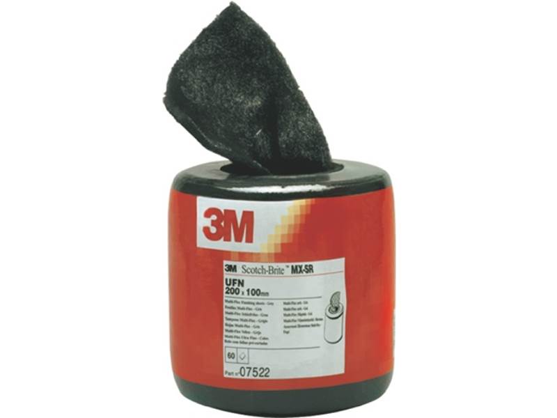 3M 7522 Schleifvliesrolle MX-SR Länge 6 m Breite 100 mm ultra fine 1000 grau