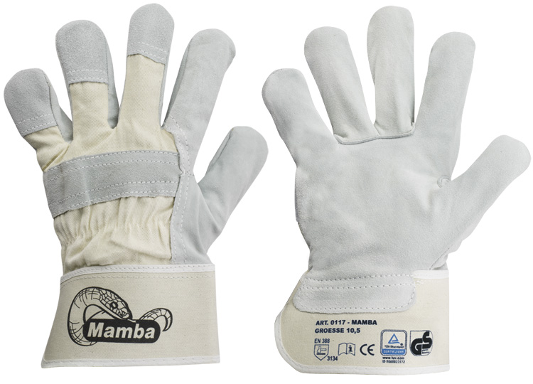 Gr .10,5 *MAMBA* STRONGHAND® HANDSCHUHE naturfarben *MAMBA* STRONGHAND®  GLOVES,