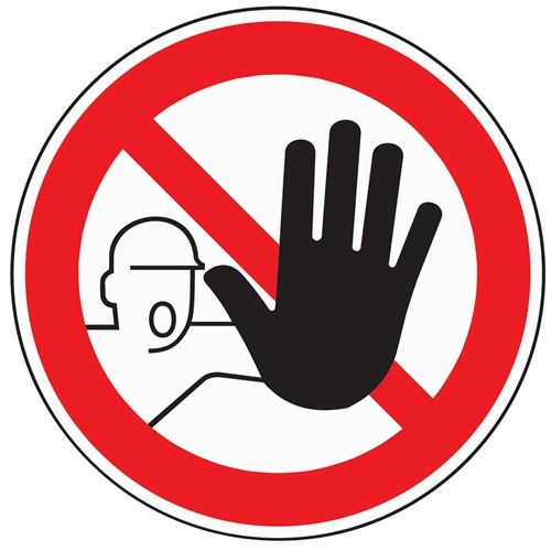 Verbotszeichen ASR A1.3/DIN EN ISO 7010 Zutritt für Unbefugte verboten Kunstst