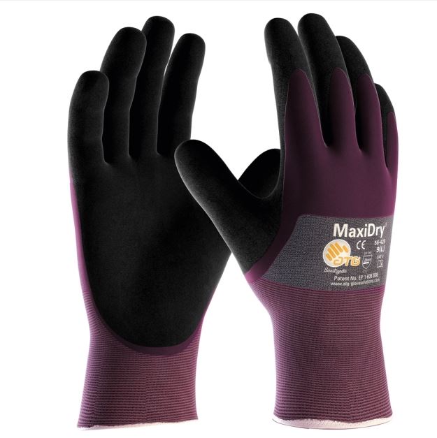 ATG MaxiDry, 3/4 beschichtet 2372_9 Gr.9  (56-425) Nitril-Strickhandschuhe, Kat.