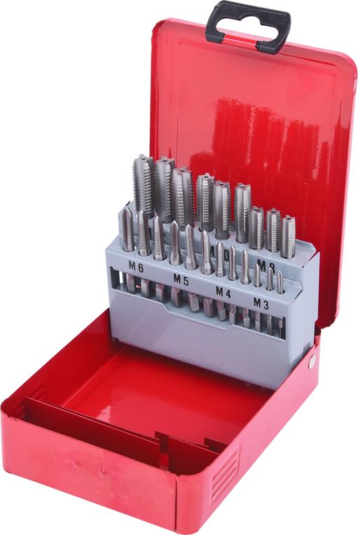 KS Tools 336.0631 HSS CO Handgewindebohrer-Satz M, Stahlblechkassette 21-tlg.M3-
